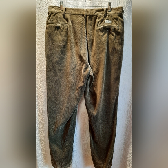 Polo Ralph Lauren Pants Mens 36x34 Brown Corduroy Pleated Preppy Classic - Picture 4 of 16